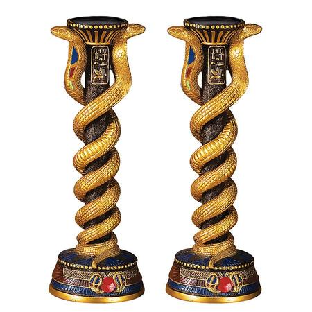 DESIGN TOSCANO Renenutet, the Cobra Goddess Altar Candlestick, PK 2 QL912201